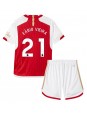 Billige Arsenal Fabio Vieira #21 Hjemmedraktsett Barn 2023-24 Kortermet (+ Korte bukser)